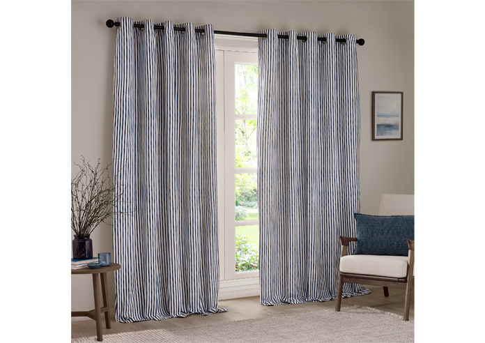 Hebden Eyelet, Navy - Ready Made Curtains - Image 7